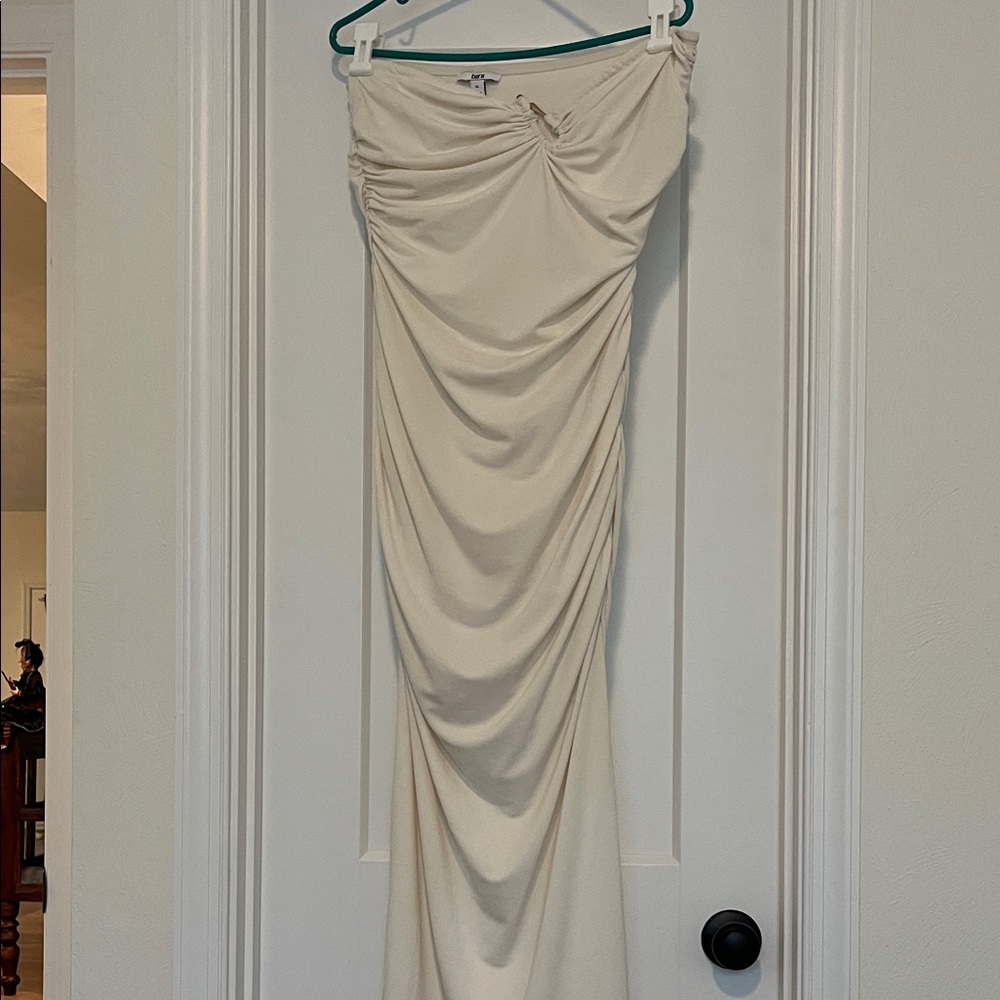 Bar III Cream Strapless Dress
